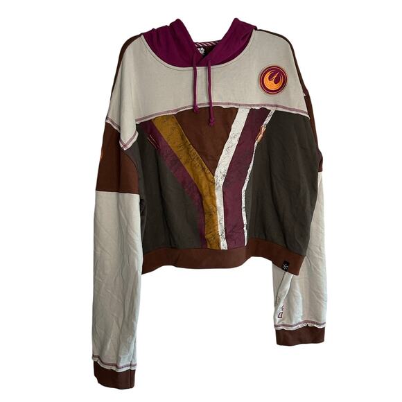 Star Wars Tops - STAR WARS New Distressed Graphic Pull-over Cropped Hoodie Size XXL